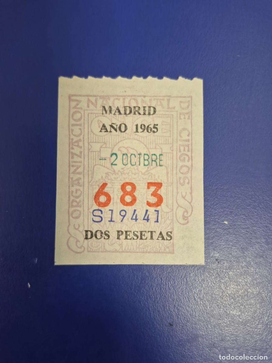 Cupones ONCE: CUPON DE LA ONCE A&Ntilde;O 1965 MADRID 2 DE OCTUBRE - Foto 1