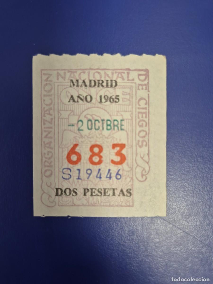 Cupones ONCE: CUPON DE LA ONCE A&Ntilde;O 1965 MADRID 2 DE OCTUBRE