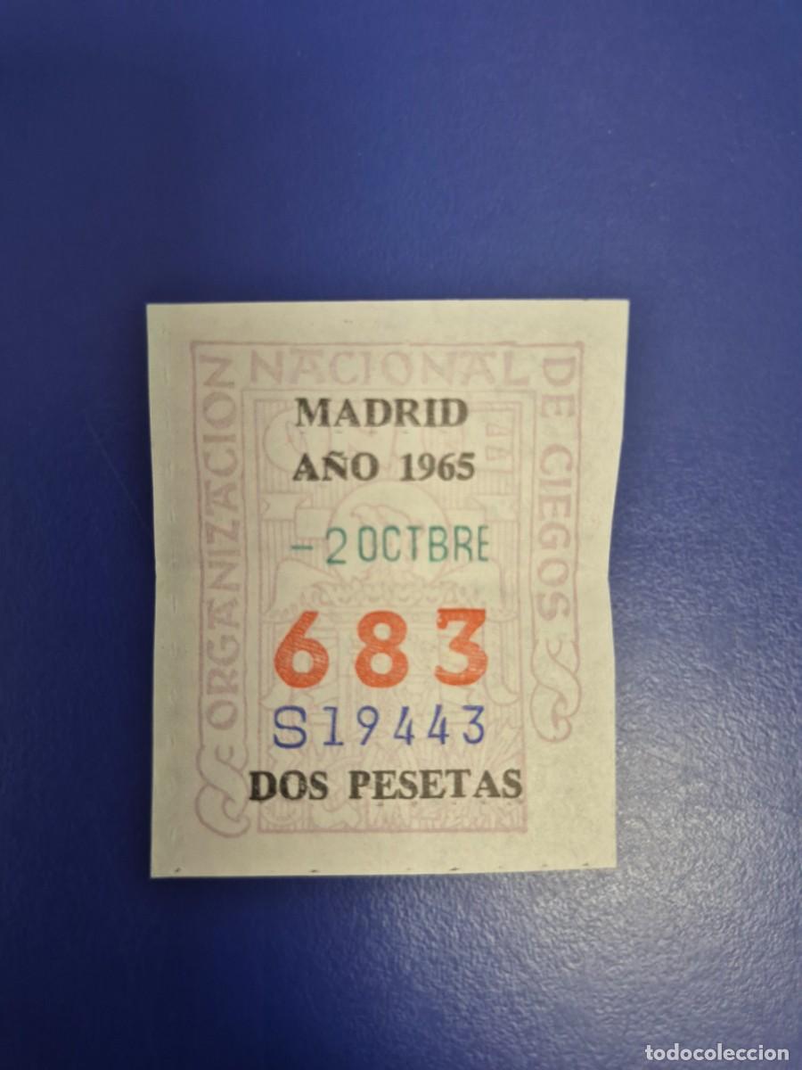Cupones ONCE: CUPON DE LA ONCE A&Ntilde;O 1965 MADRID 2 DE OCTUBRE - Foto 1