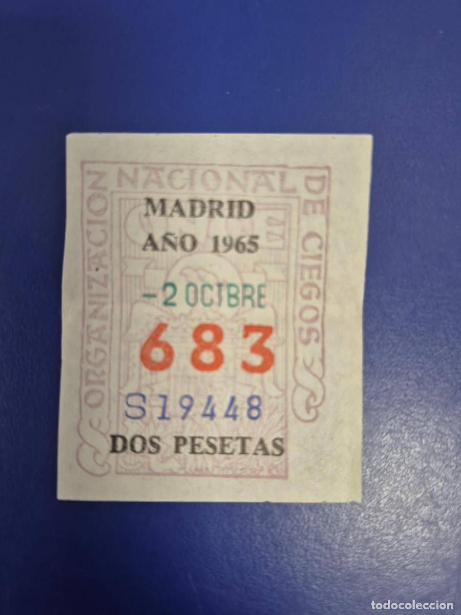 Cupones ONCE: CUPON DE LA ONCE A&Ntilde;O 1965 MADRID 2 DE OCTUBRE - Foto 1