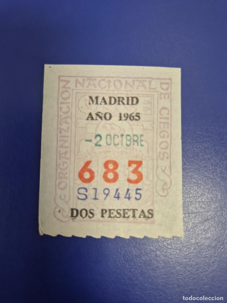 Cupones ONCE: CUPON DE LA ONCE A&Ntilde;O 1965 MADRID 2 DE OCTUBRE
