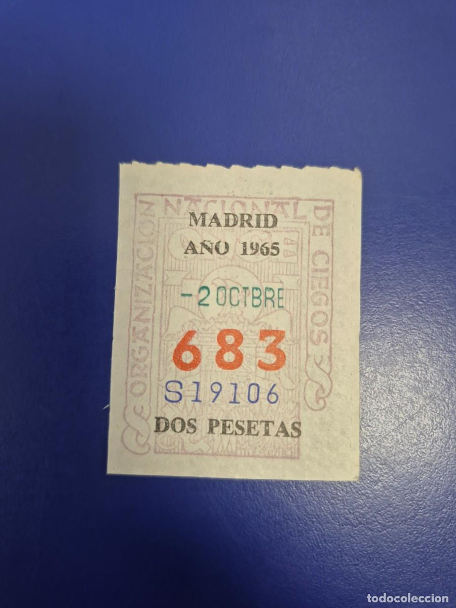 Cupones ONCE: CUPON DE LA ONCE A&Ntilde;O 1965 MADRID 2 DE OCTUBRE - Foto 1