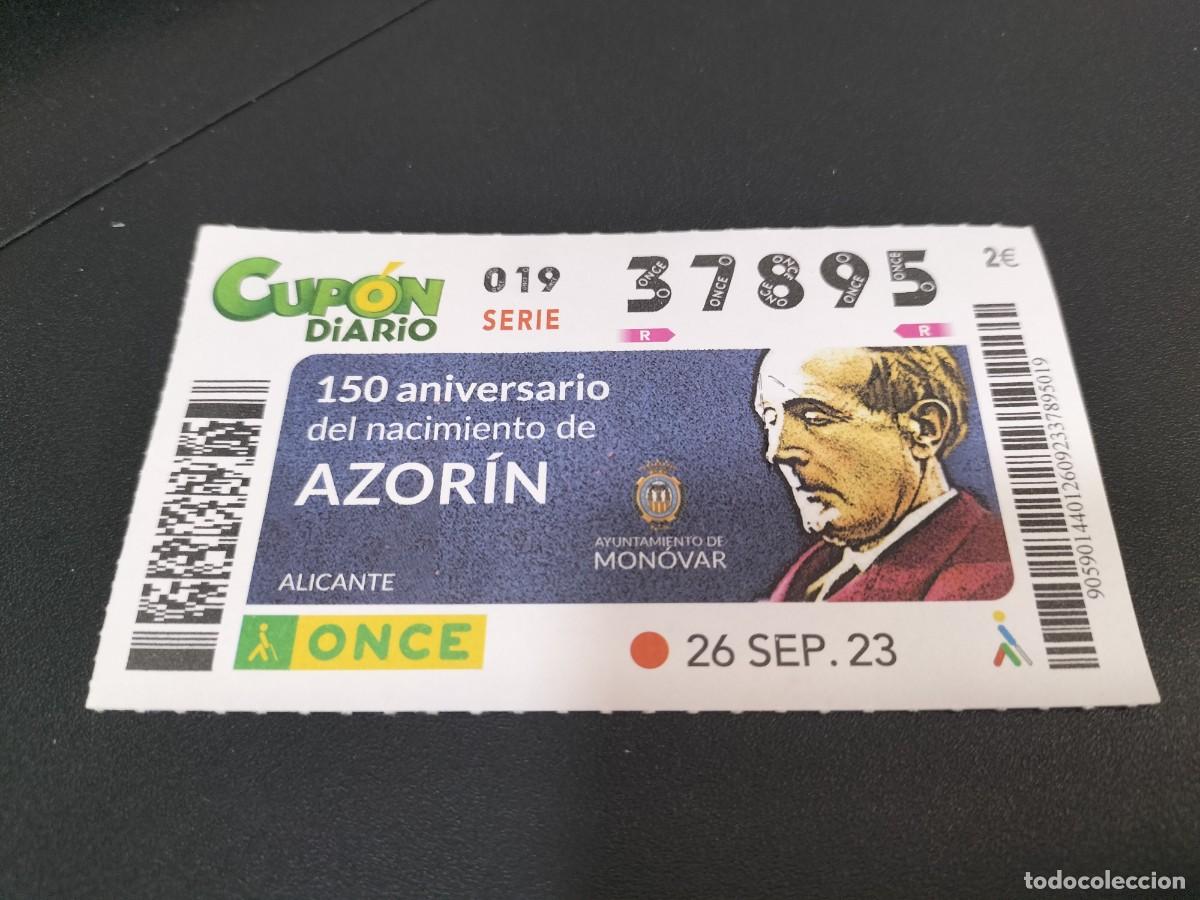 Cupones ONCE: 1 CUPON O DECIMO ONCE - 26 SEPTIEMBRE 2023 MONOVAR ( ALICANTE - ANIV. DE AZOR&Iacute;N