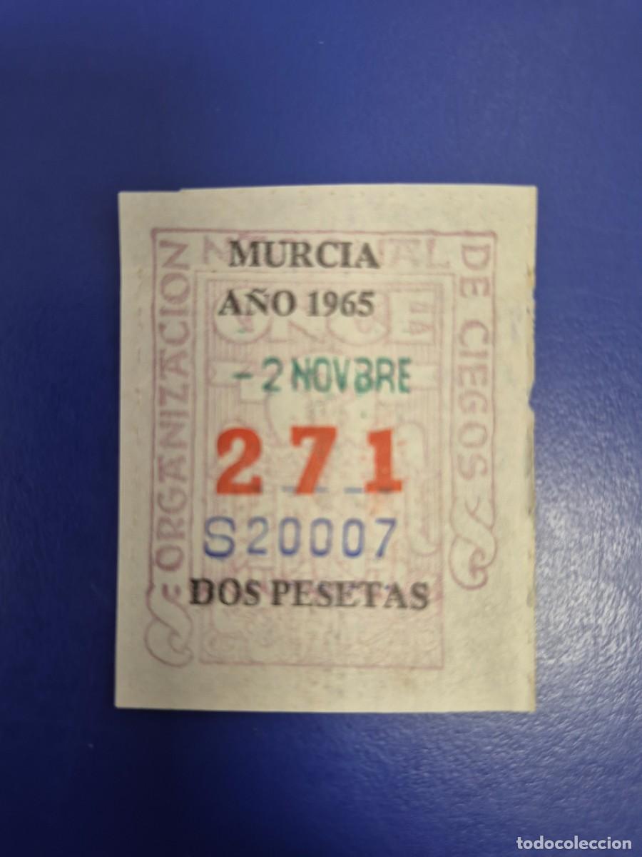 Cupones ONCE: CUPON DE LA ONCE A&Ntilde;O 1965 MURCIA 2 DE NOVIEMBRE