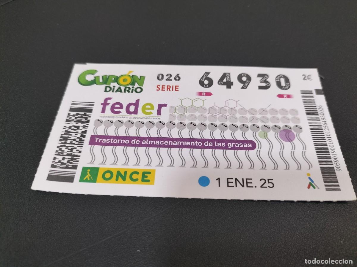 Cupones ONCE: 1 CUPON O DECIMO ONCE - 1 ENERO 2025 - TRASTORNO DE ALMACENAMIENTO DE LAS GRASAS