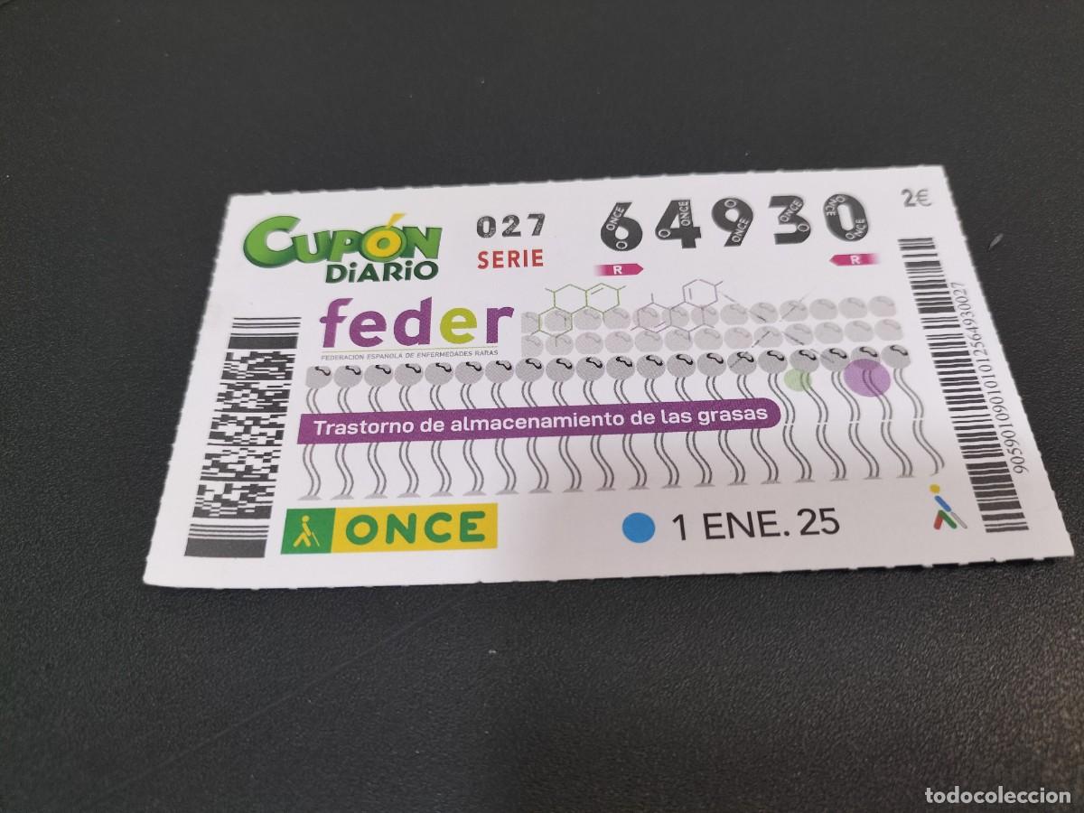 Cupones ONCE: 1 CUPON O DECIMO ONCE - 1 ENERO 2025 - TRASTORNO DE ALMACENAMIENTO DE LAS GRASAS