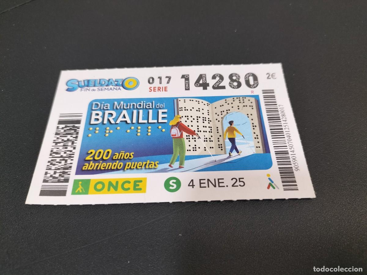 Cupones ONCE: 1 CUPON O DECIMO ONCE - 4 ENERO 2025 - DIA MUNDIAL DEL BRAILLE