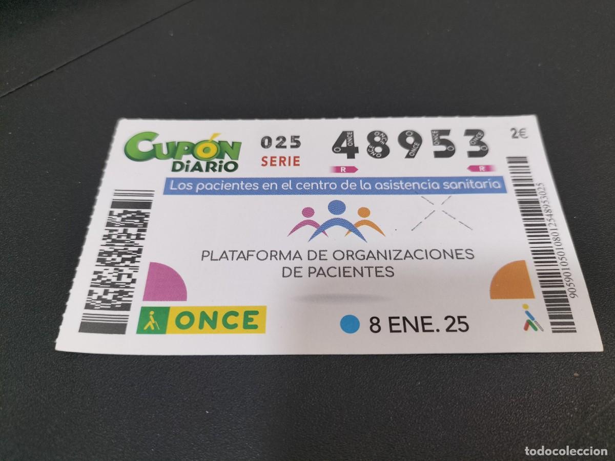 Cupones ONCE: 1 CUPON O DECIMO ONCE - 8 ENERO 2025 - PLATAFORMA DE ORGANIZACIONES DE PACIENTES