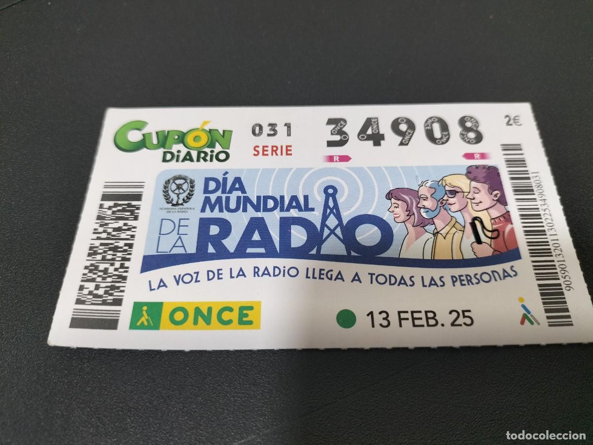Cupones ONCE: 1 CUPON O DECIMO ONCE - 13 FEBRERO 2025 DIA MUNDIAL DE LA RADIO