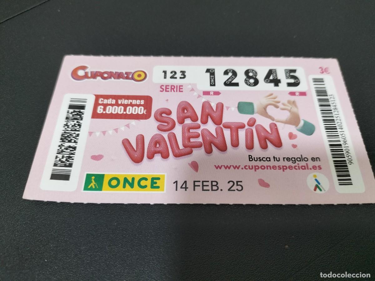 Cupones ONCE: 1 CUPON O DECIMO ONCE - 14 FEBRERO 2025 SAN VALENT&Iacute;N
