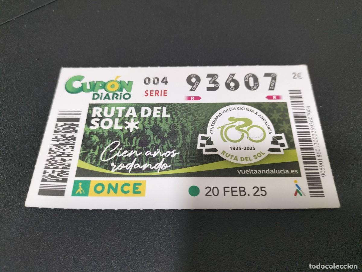 Cupones ONCE: 1 CUPON O DECIMO ONCE - 20 FEBRERO 2025 CICLISMO 100 A&Ntilde;OS RUTA DEL SOL VUELTA A ANDALUC&Iacute;A