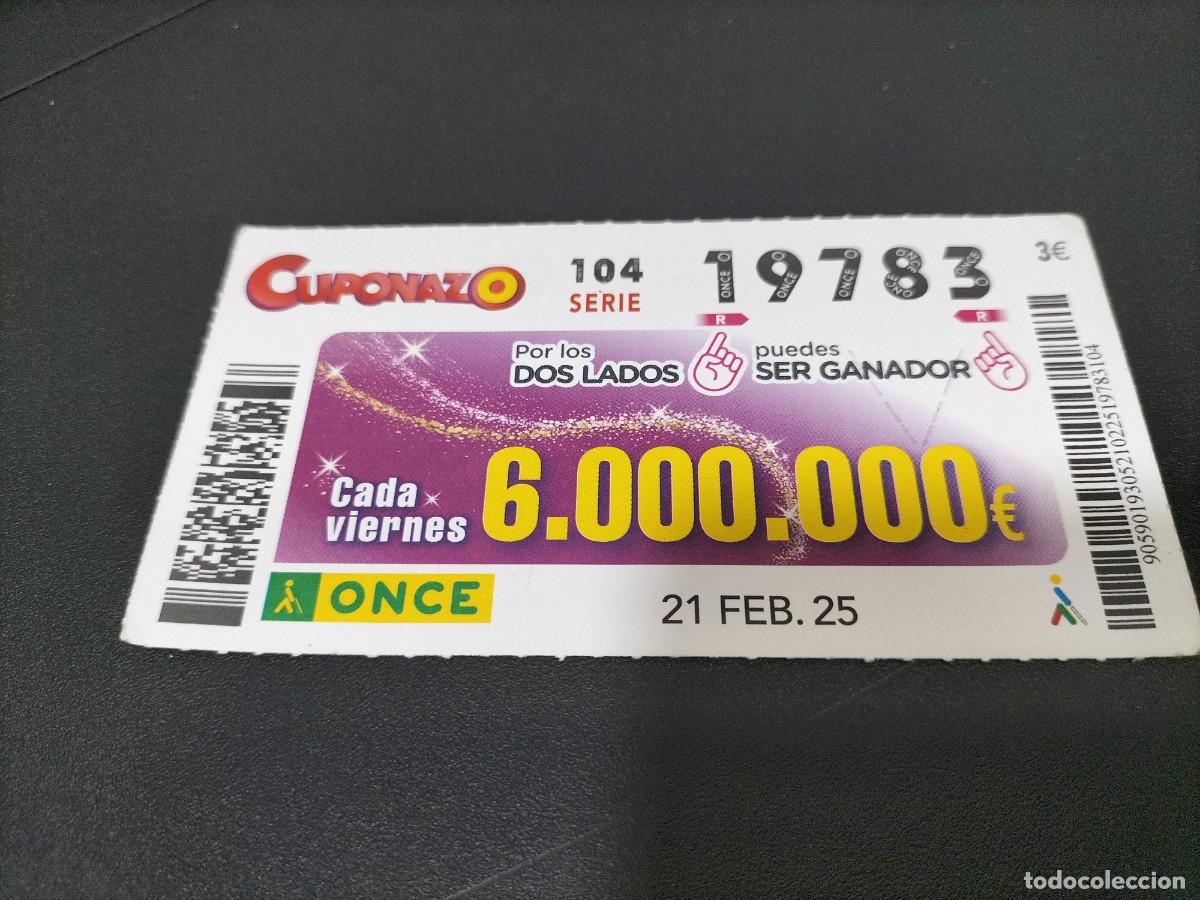 Cupones ONCE: 1 CUPON O DECIMO ONCE - 21 FEBRERO 2025 CUPONAZO