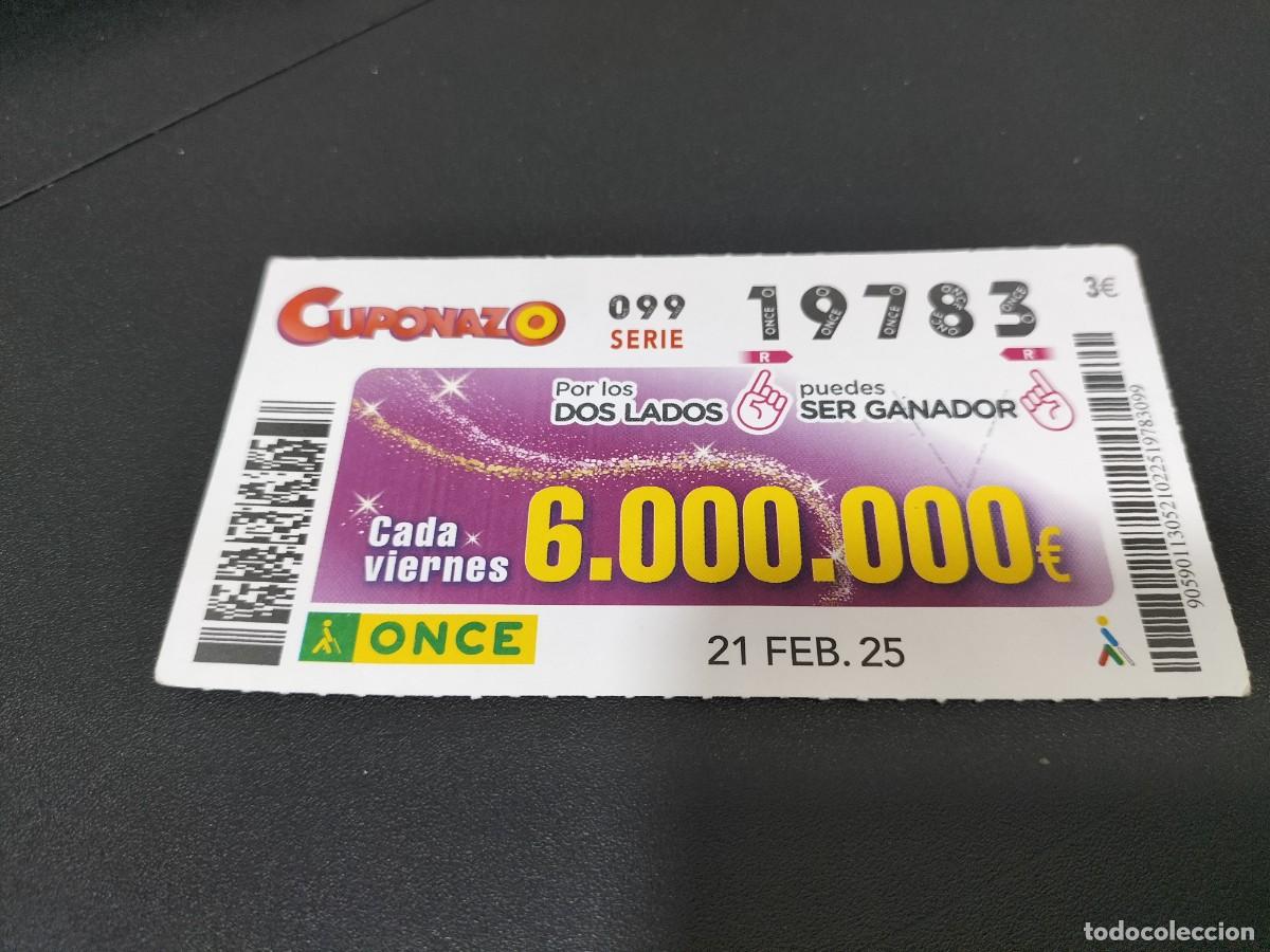 Cupones ONCE: 1 CUPON O DECIMO ONCE - 21 FEBRERO 2025 CUPONAZO