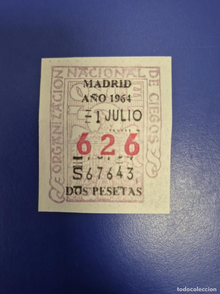 Cupones ONCE: CUPON DE LA ONCE A&Ntilde;O 1964 MADRID 1 DE JULIO