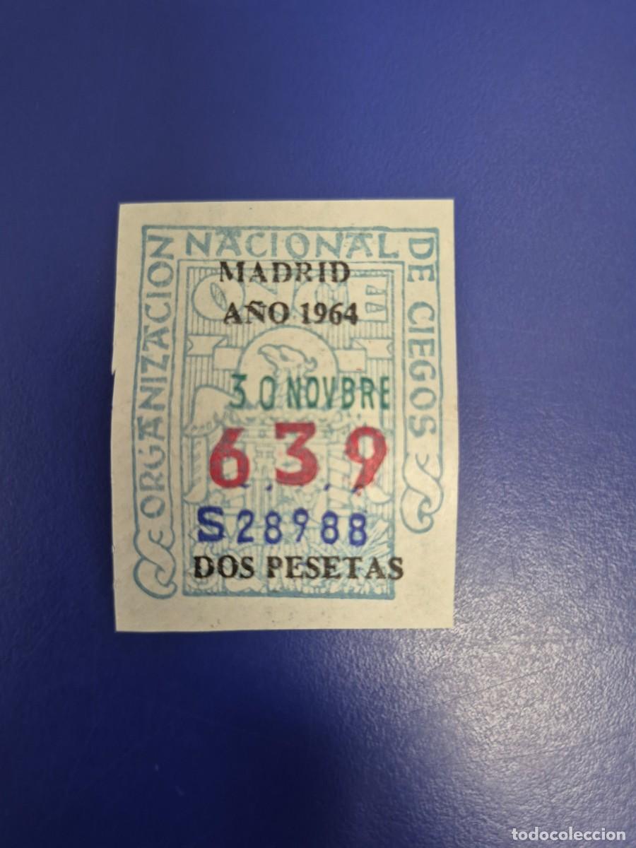 Cupones ONCE: CUPON DE LA ONCE A&Ntilde;O 1964 MADRID 30 DE NOVIEMBRE
