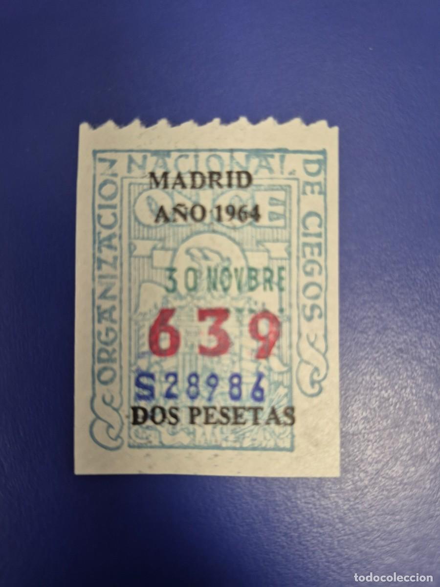 Cupones ONCE: CUPON DE LA ONCE A&Ntilde;O 1964 MADRID 30 DE NOVIEMBRE
