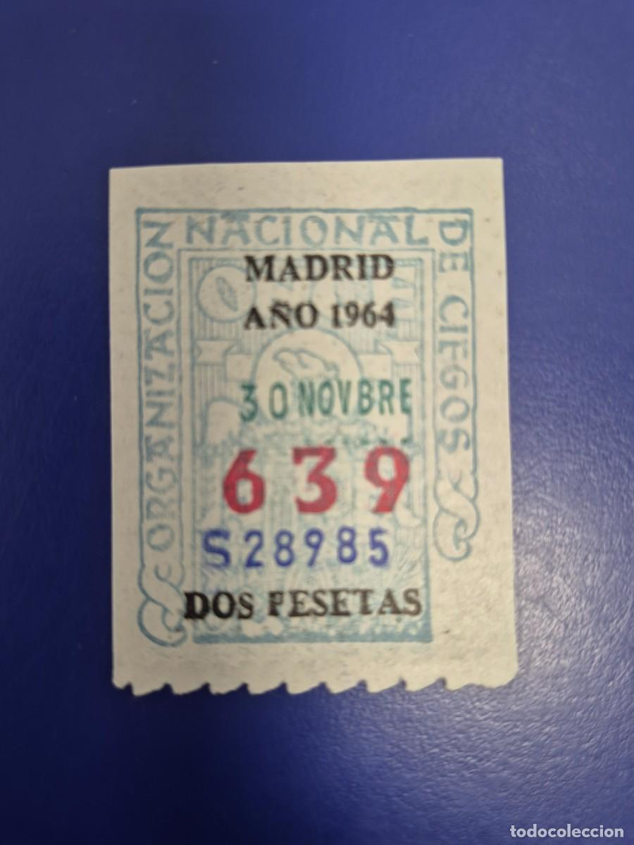 Cupones ONCE: CUPON DE LA ONCE A&Ntilde;O 1964 MADRID 30 DE NOVIEMBRE