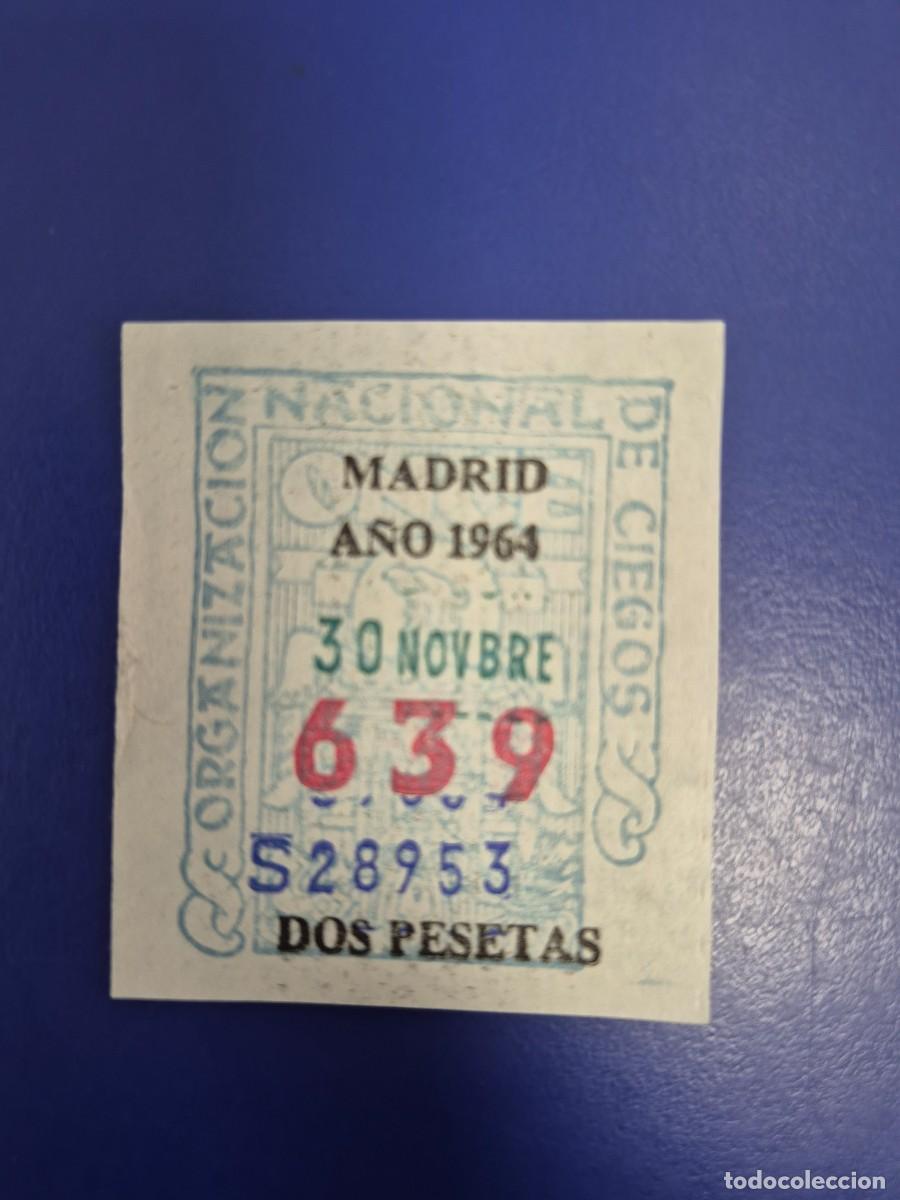 Cupones ONCE: CUPON DE LA ONCE A&Ntilde;O 1964 MADRID 30 DE NOVIEMBRE