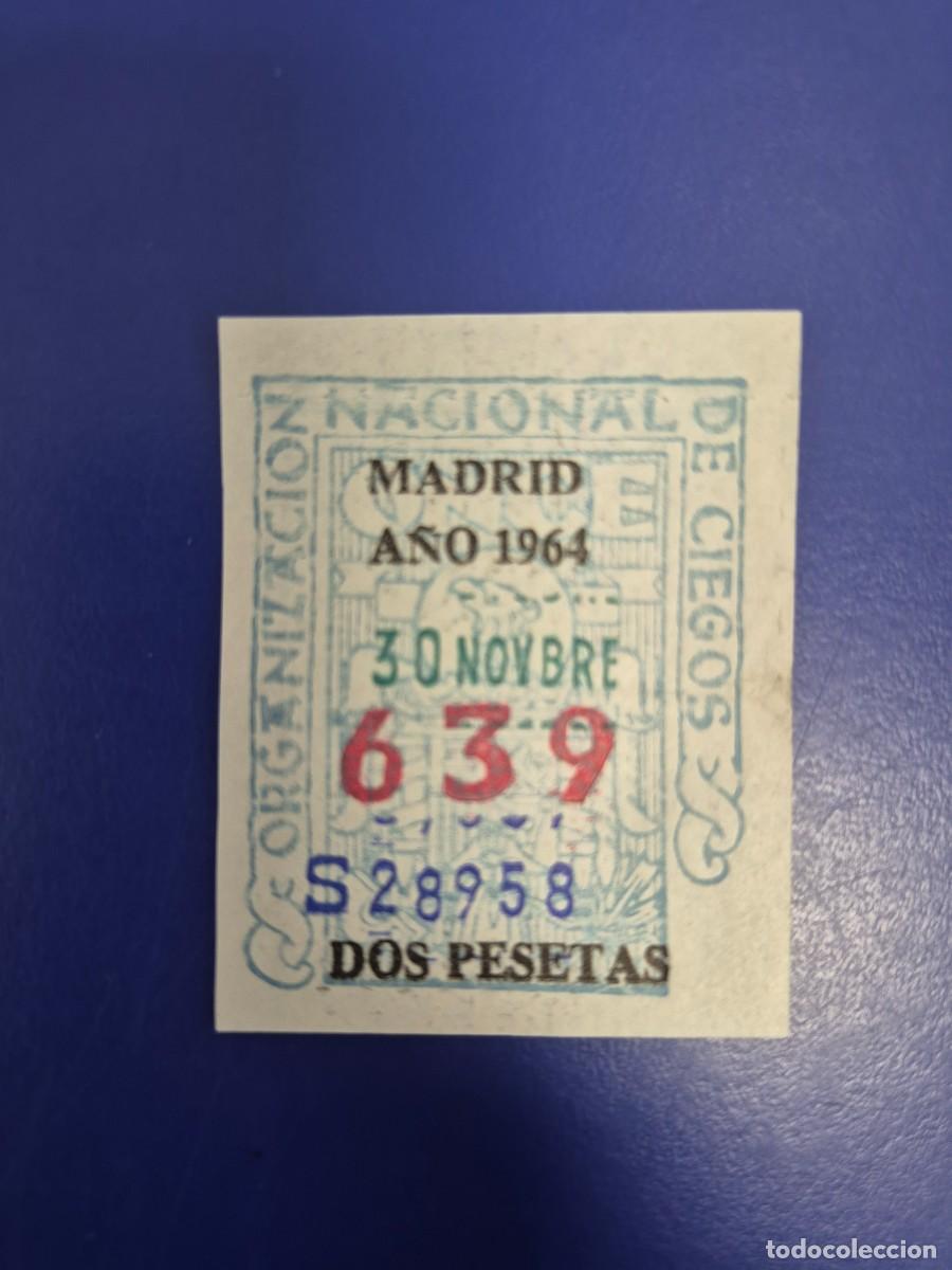 Cupones ONCE: CUPON DE LA ONCE A&Ntilde;O 1964 MADRID 30 DE NOVIEMBRE