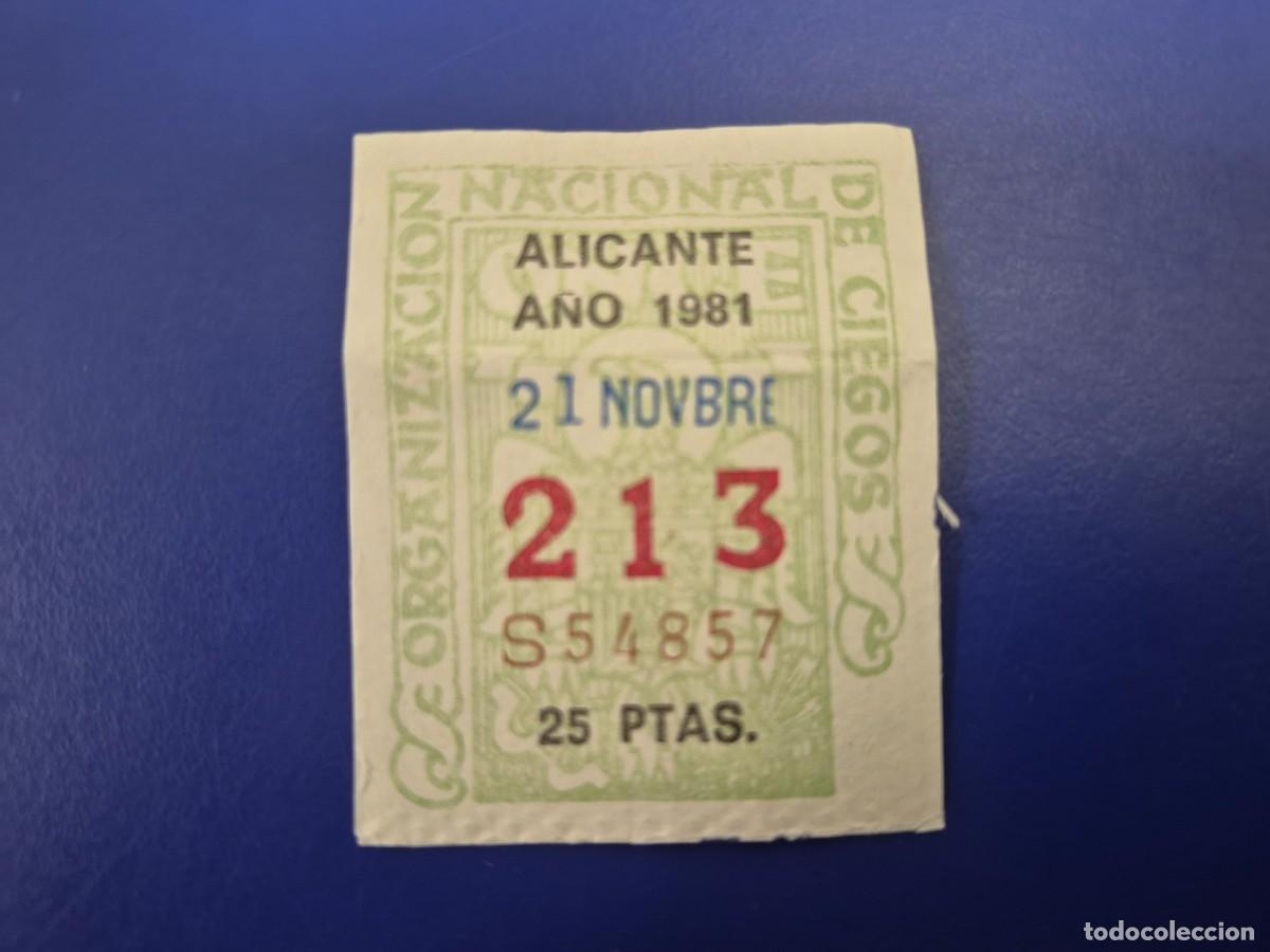 ONCE Coupons: CUPON ONCE ALICANTE 21 DE NOVIEMBRE 1981