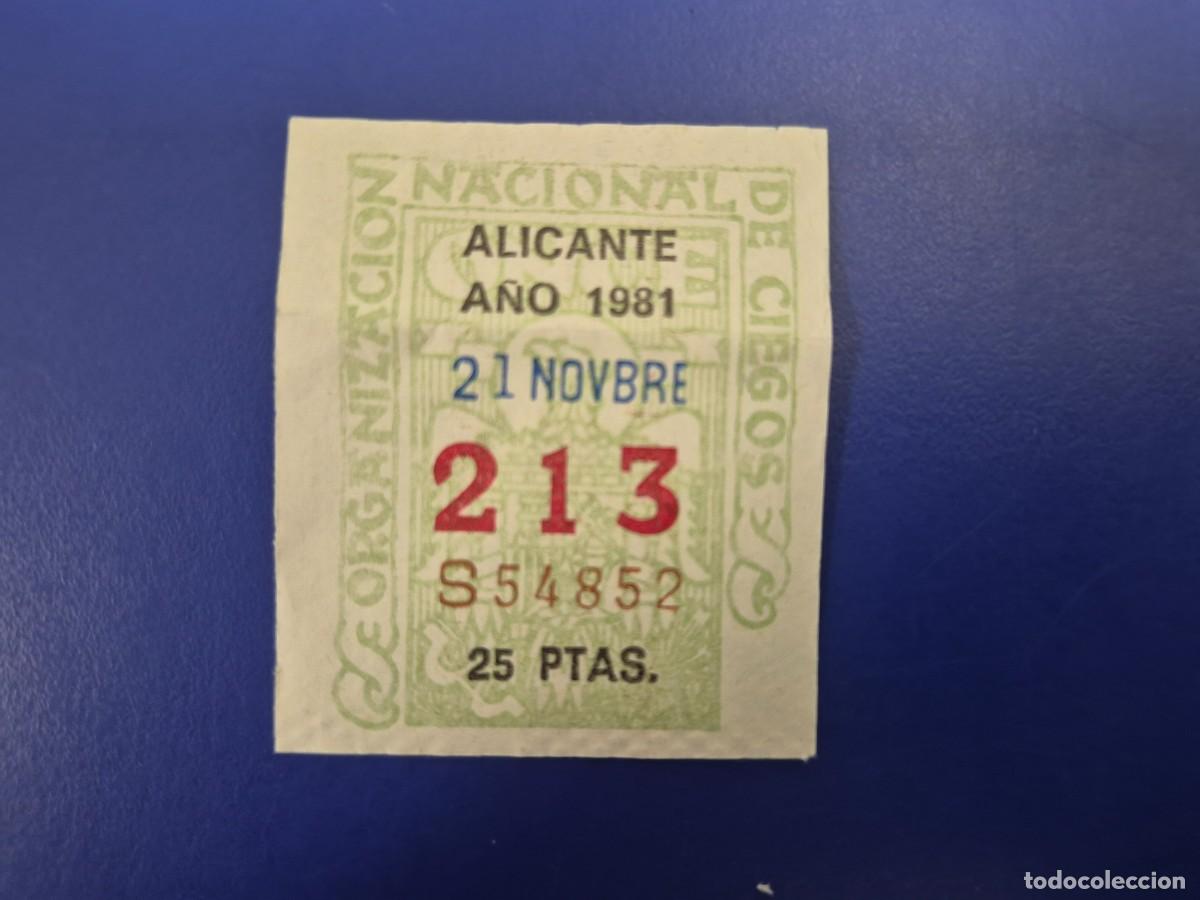 Cupones ONCE: CUPON ONCE ALICANTE 21 DE NOVIEMBRE 1981