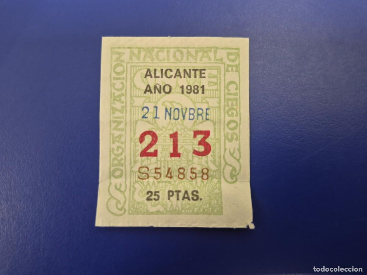 Cupones ONCE: CUPON ONCE ALICANTE 21 DE NOVIEMBRE 1981