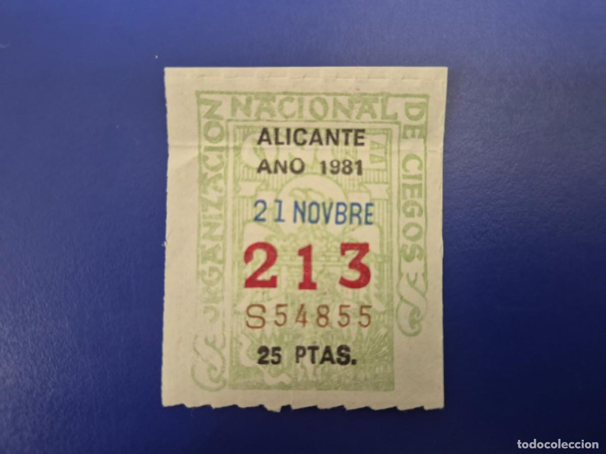 Cupones ONCE: CUPON ONCE ALICANTE 21 DE NOVIEMBRE 1981