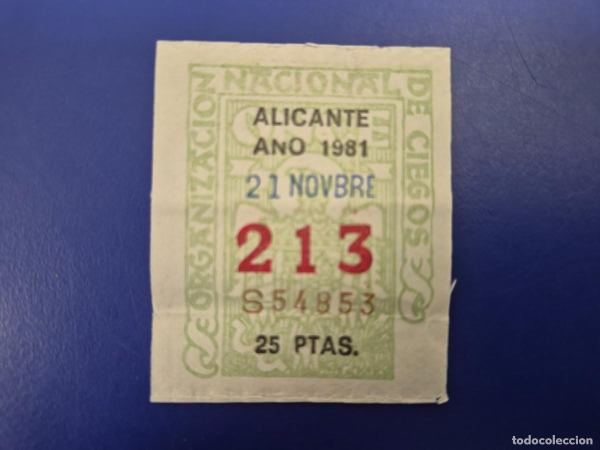 Cupones ONCE: CUPON ONCE ALICANTE 21 DE NOVIEMBRE 1981