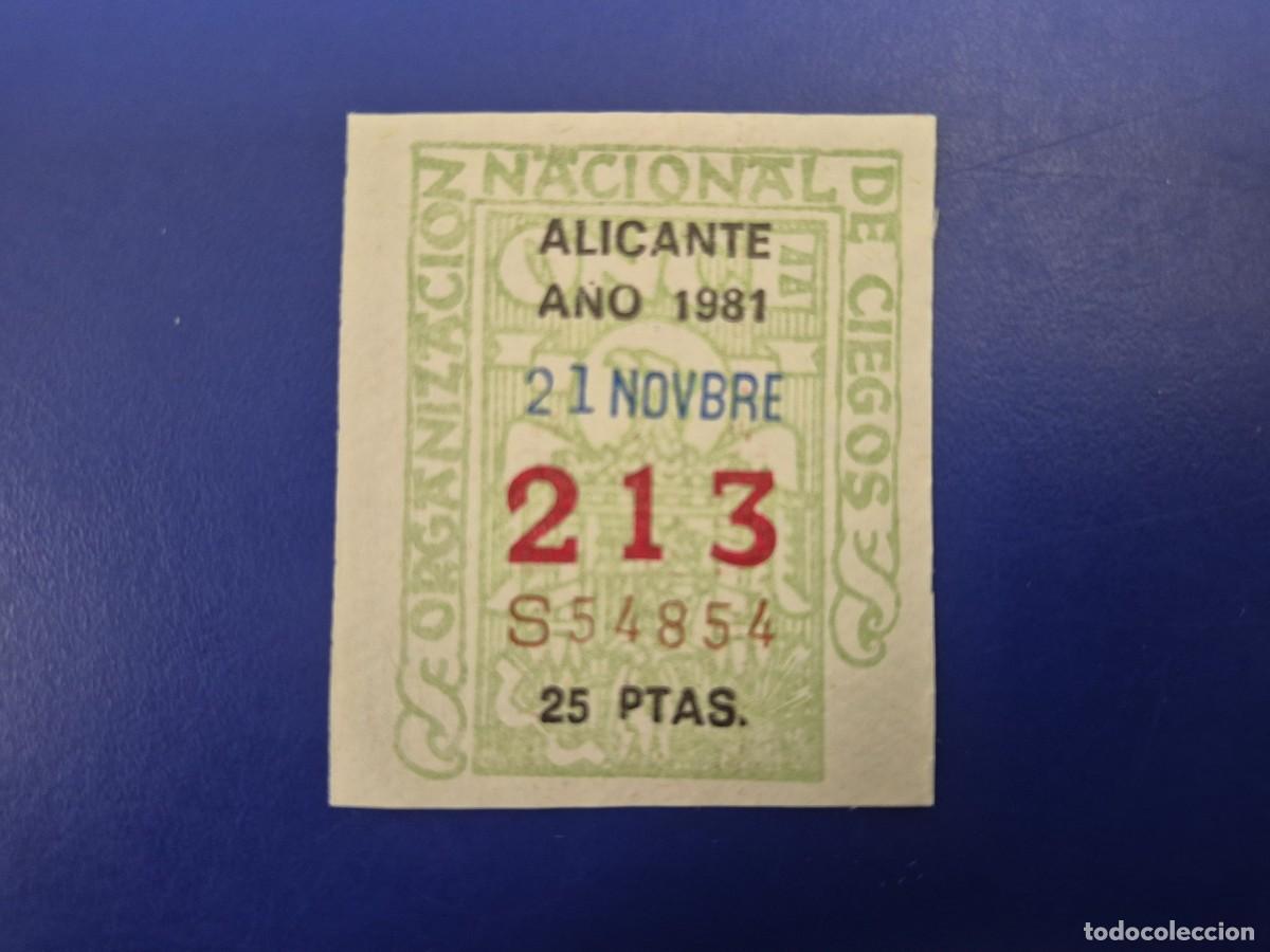 Cupones ONCE: CUPON ONCE ALICANTE 21 DE NOVIEMBRE 1981