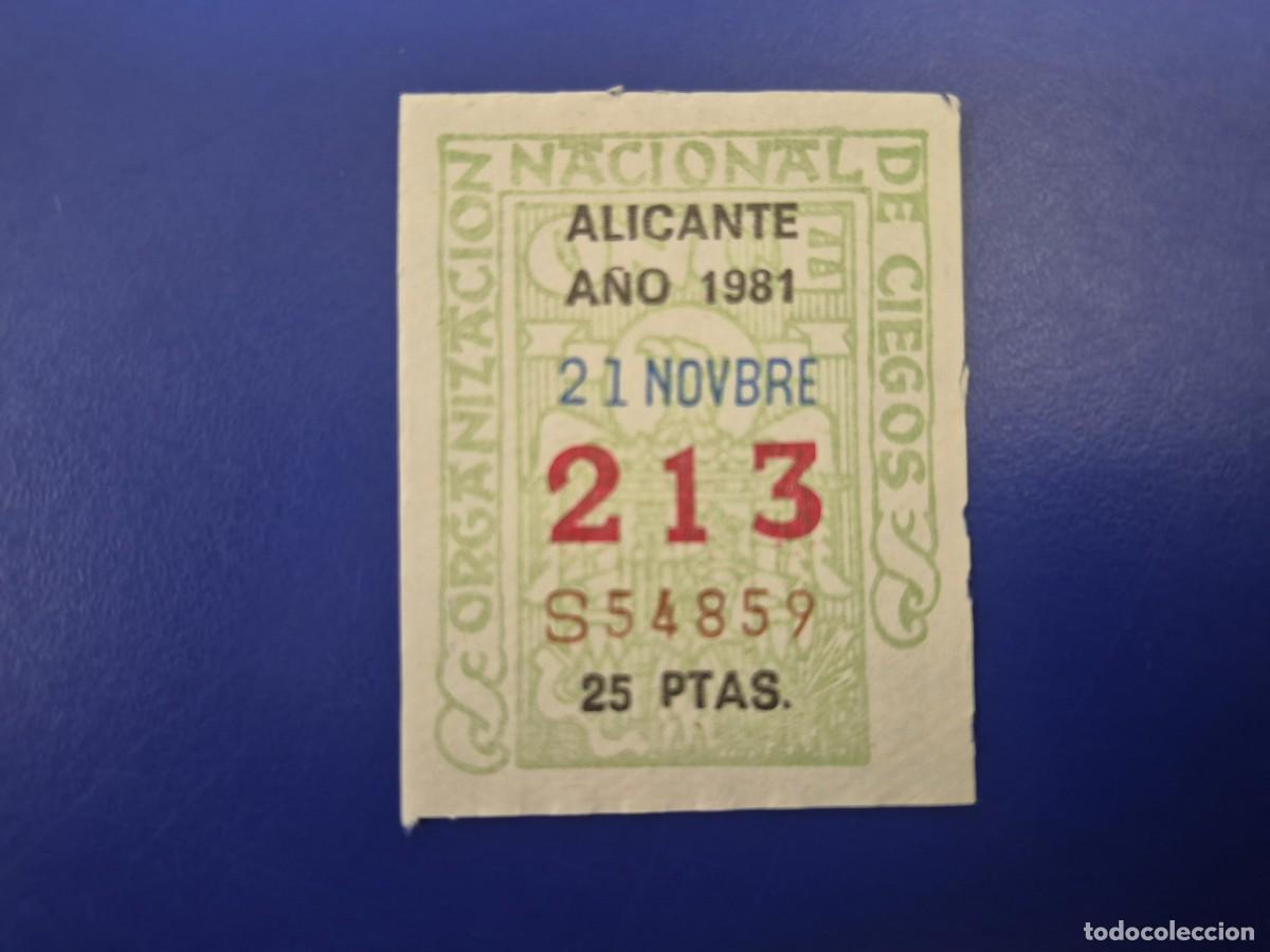 Cupones ONCE: CUPON ONCE ALICANTE 21 DE NOVIEMBRE 1981