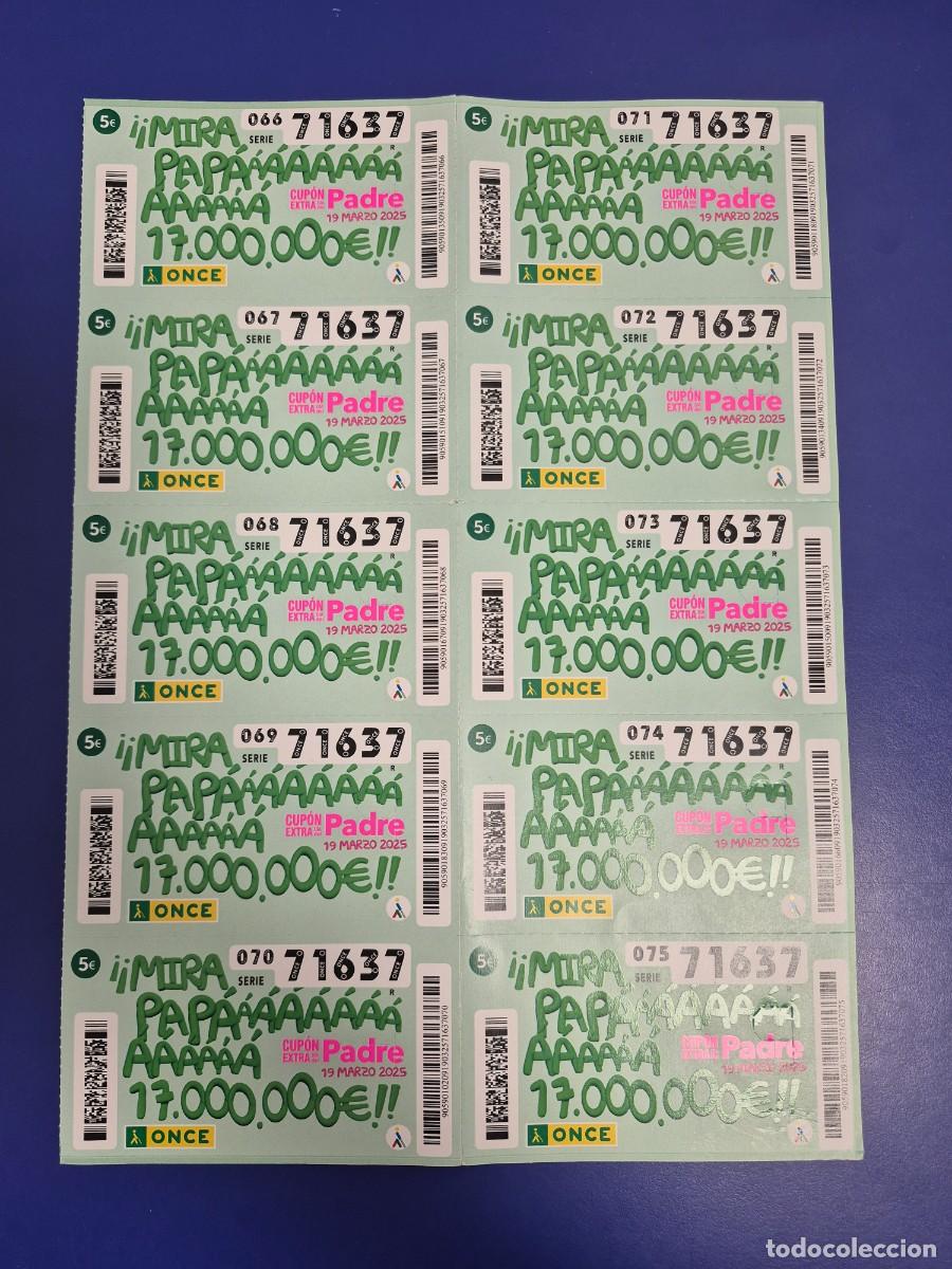 Cupones ONCE: CUPON ONCE DIA DEL PADRE 19 DE MARZO 2025 BILLETE COMPLETO