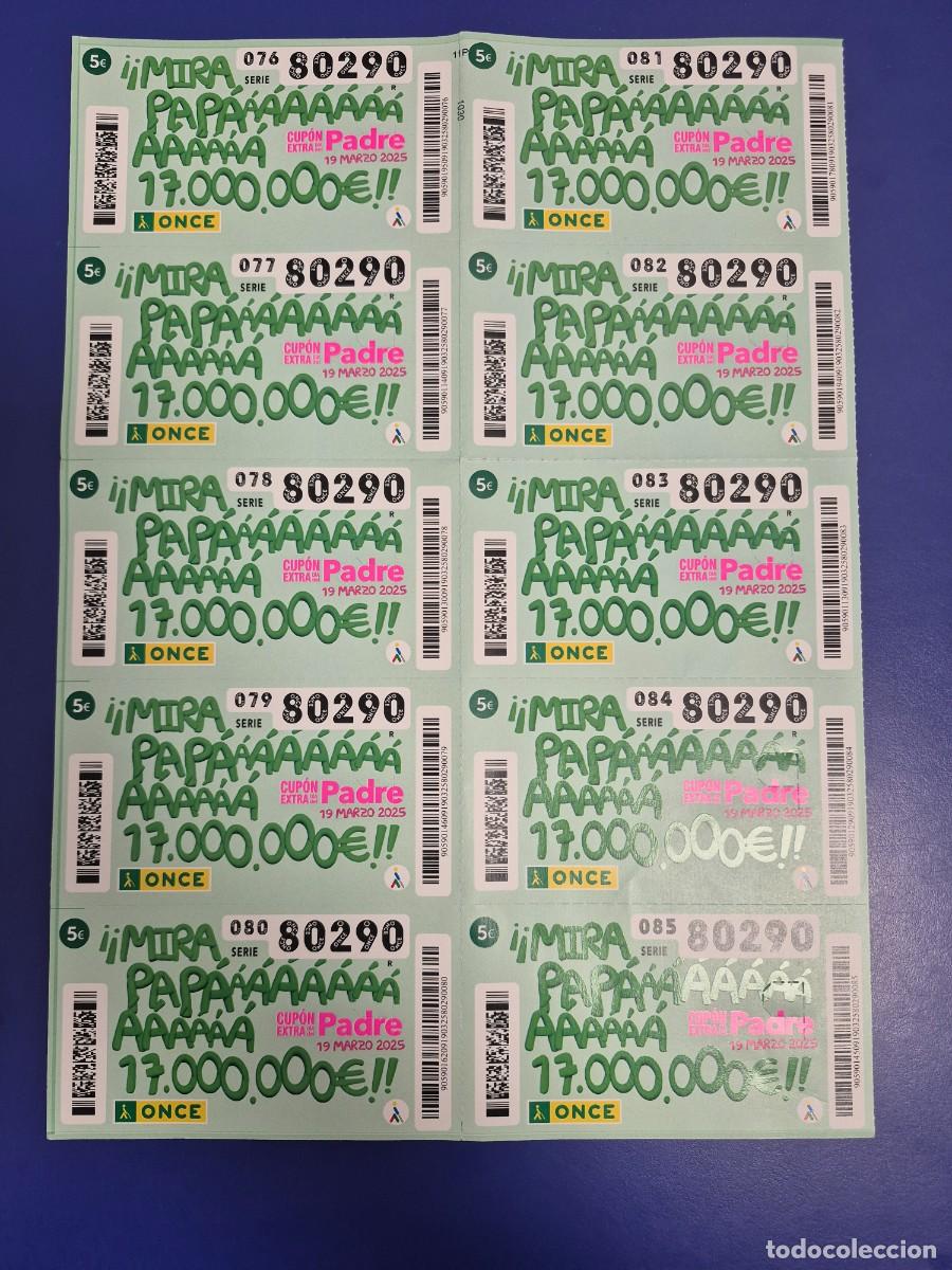 Cupones ONCE: CUPON ONCE DIA DEL PADRE 19 DE MARZO 2025 BILLETE COMPLETO