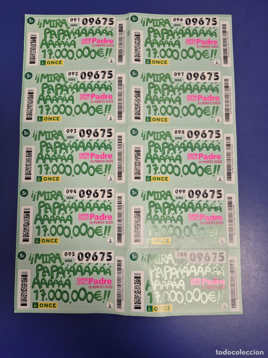 Cupones ONCE: CUPON ONCE DIA DEL PADRE 19 DE MARZO 2025 BILLETE COMPLETO