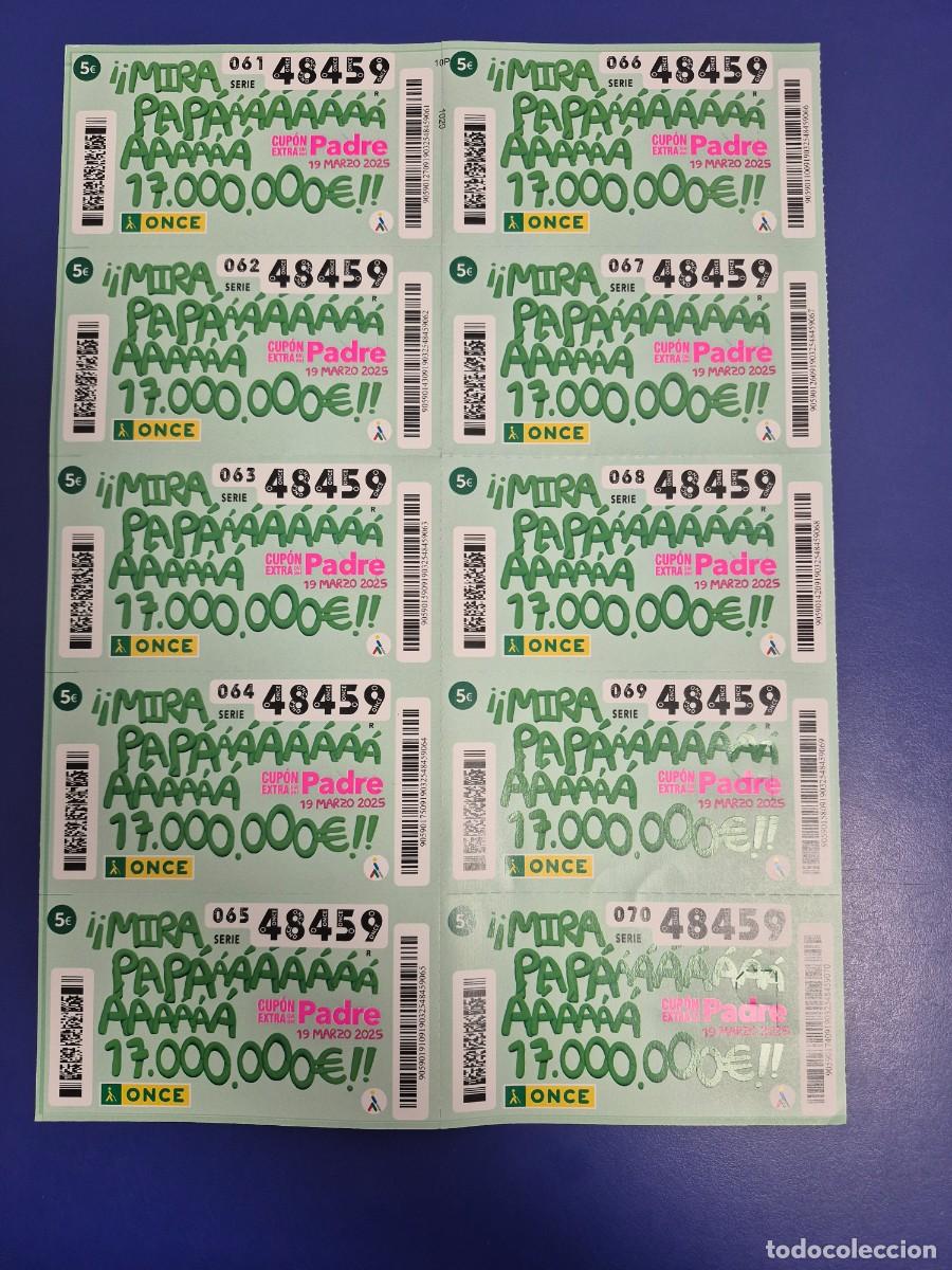 Cupones ONCE: CUPON ONCE DIA DEL PADRE 19 DE MARZO 2025 BILLETE COMPLETO