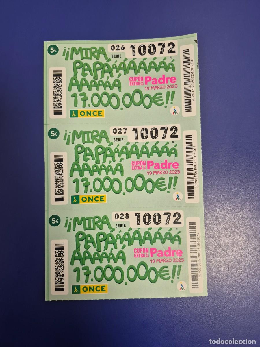 Cupones ONCE: CUPON ONCE DIA DEL PADRE 19 DE MARZO 2025 BLOQUE DE 3