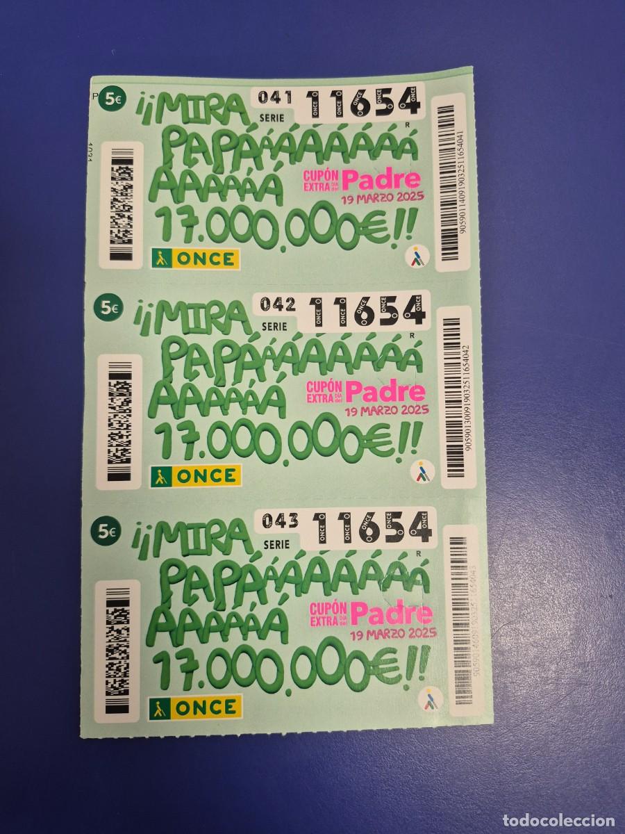 Cupones ONCE: CUPON ONCE DIA DEL PADRE 19 DE MARZO 2025 BLOQUE DE 3