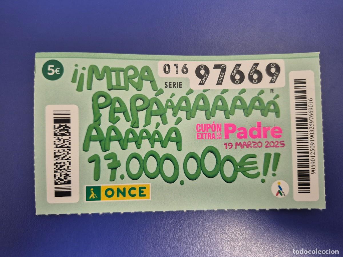 Cupones ONCE: CUPON ONCE DIA DEL PADRE 19 DE MARZO 2025 BLOQUE DE 3