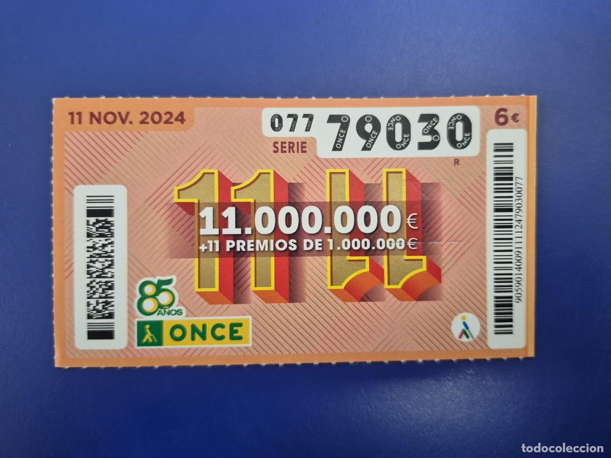 Cupones ONCE: CUPON ONCE 11 DE NOVIEMBRE 2024