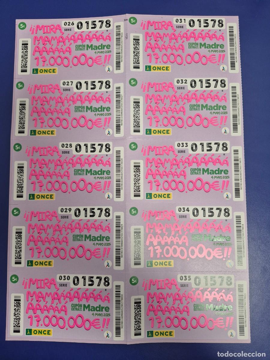 Cupones ONCE: CUPON ONCE DIA DE LA MADRE 4 DE MARZO 2024 BILLETE COMPLETO