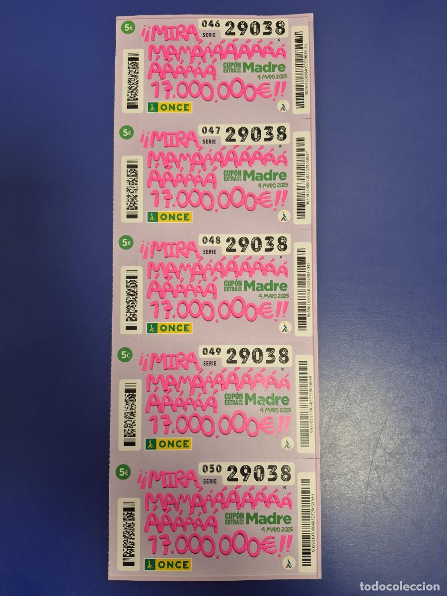 Cupones ONCE: CUPON ONCE DIA DE LA MADRE 4 DE MARZO 2024 BLOQUE DE 5