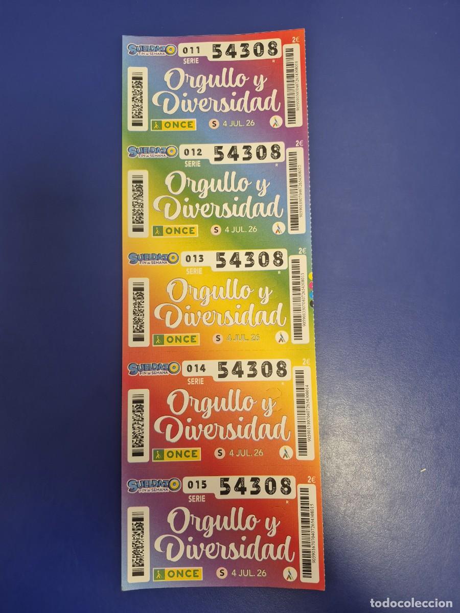 Cupones ONCE: CUPON ONCE ORGULLO Y DIVERSIDAD 4 DE JULIO 2024 BLOQUE DE 5