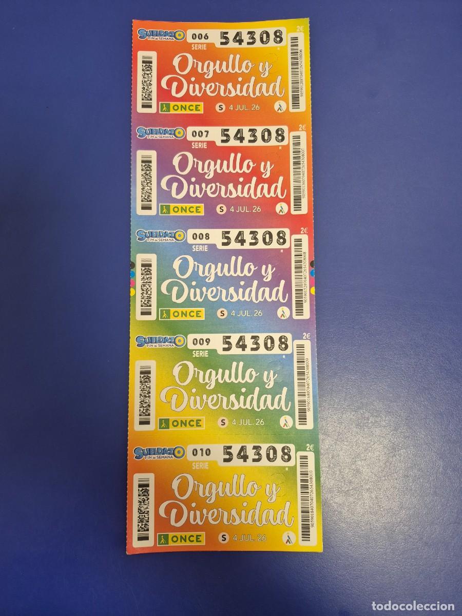 Cupones ONCE: CUPON ONCE ORGULLO Y DIVERSIDAD 4 DE JULIO 2024 BLOQUE DE 5