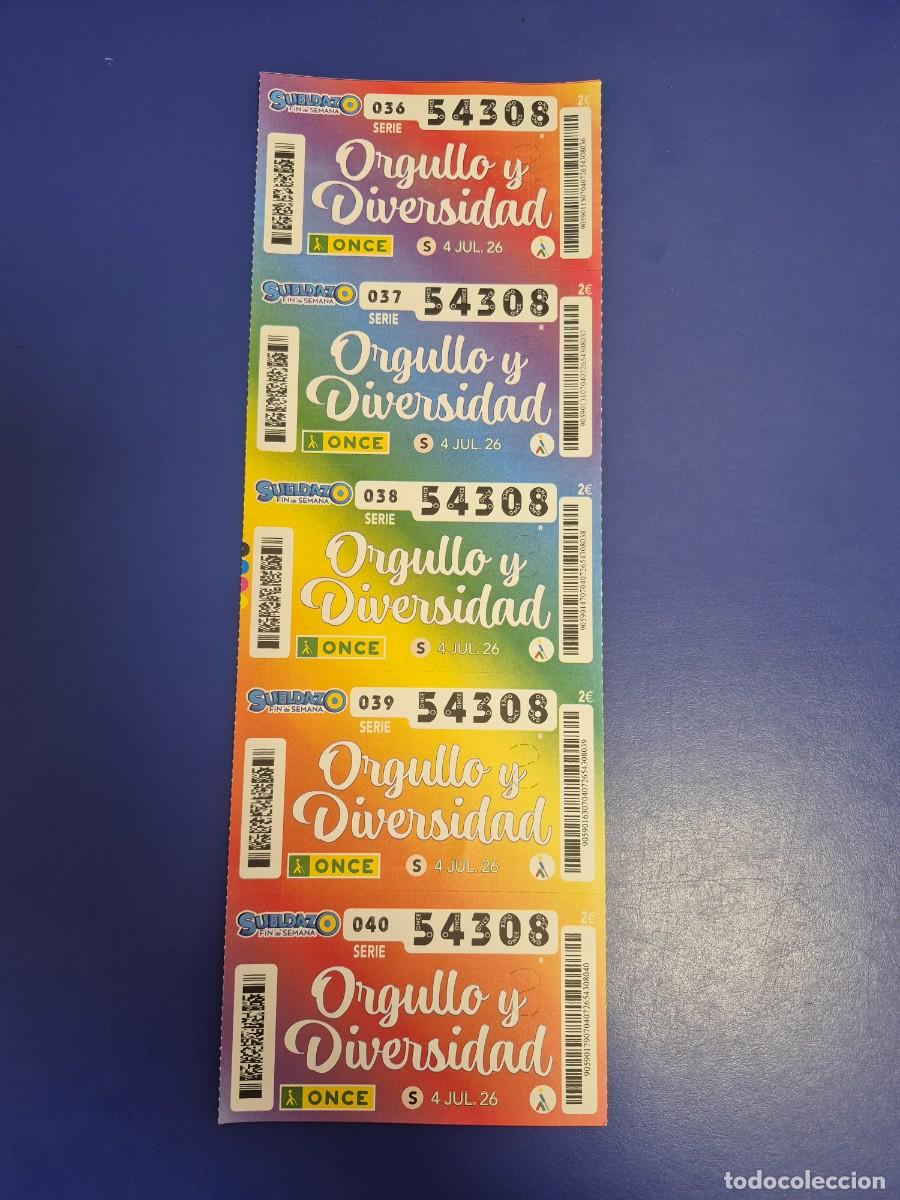 Cupones ONCE: CUPON ONCE ORGULLO Y DIVERSIDAD 4 DE JULIO 2024 BLOQUE DE 5