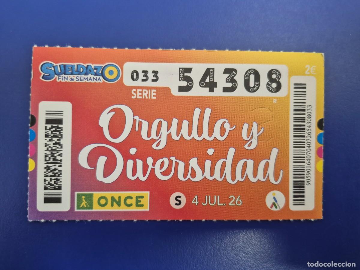 Cupones ONCE: CUPON ONCE ORGULLO Y DIVERSIDAD 4 DE JULIO 2024