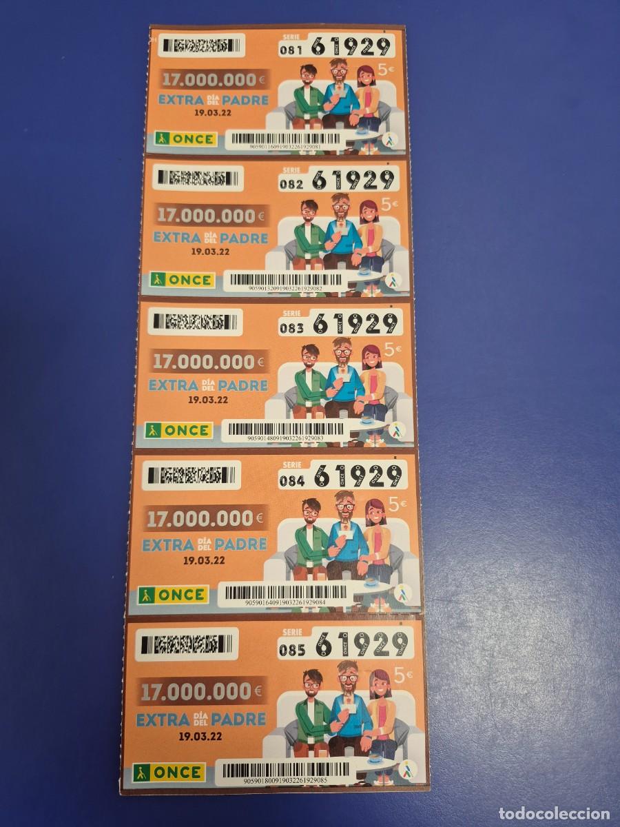 Cupones ONCE: CUPON ONCE DIA DEL PADRE 19 DE MARZO 2022 BLOQUE DE 5