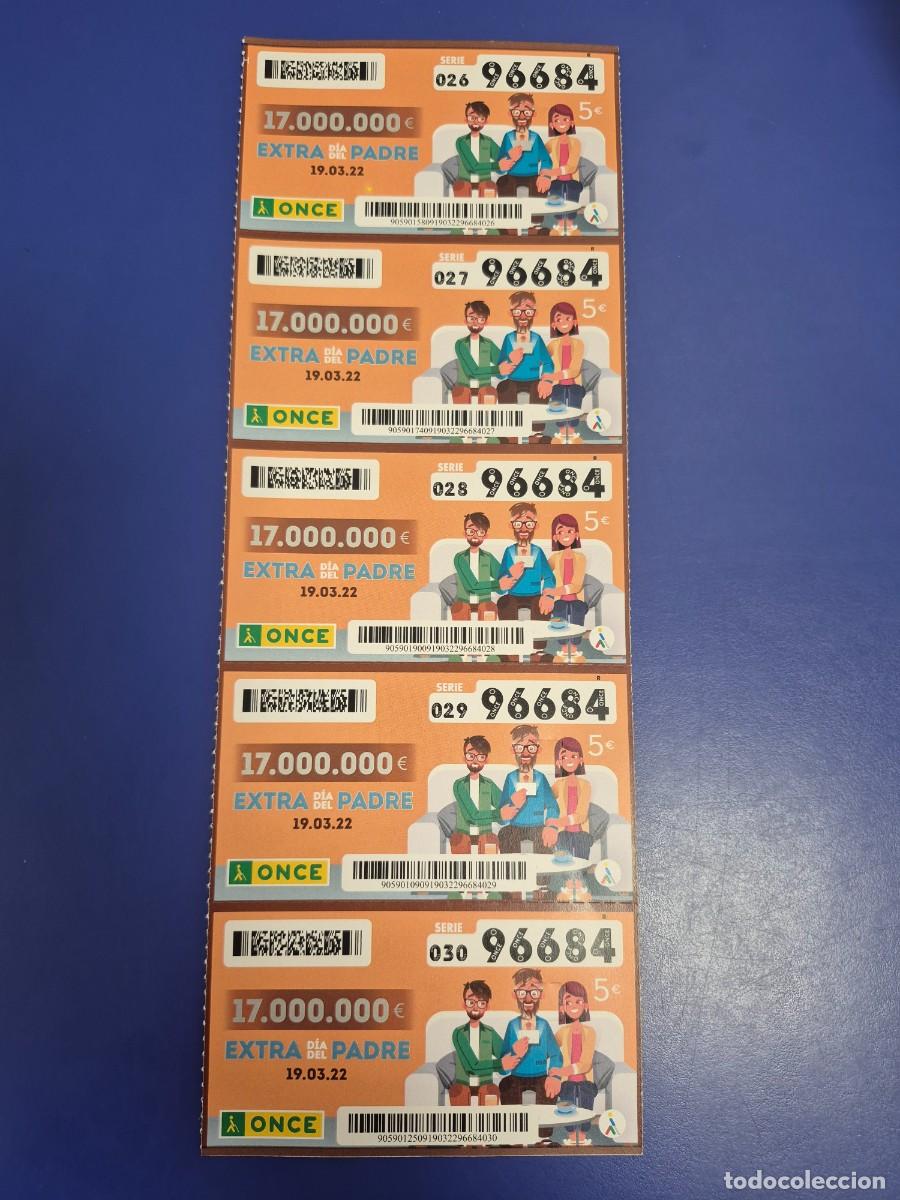 Cupones ONCE: CUPON ONCE DIA DEL PADRE 19 DE MARZO 2022 BLOQUE DE 5