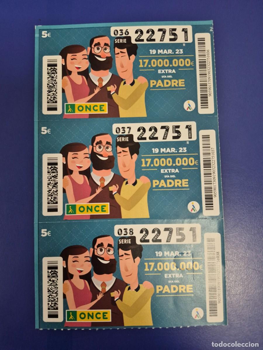 Cupones ONCE: CUPON ONCE DIA DEL PADRE 19 DE DE MARZO 2023 BLOQUE DE 3