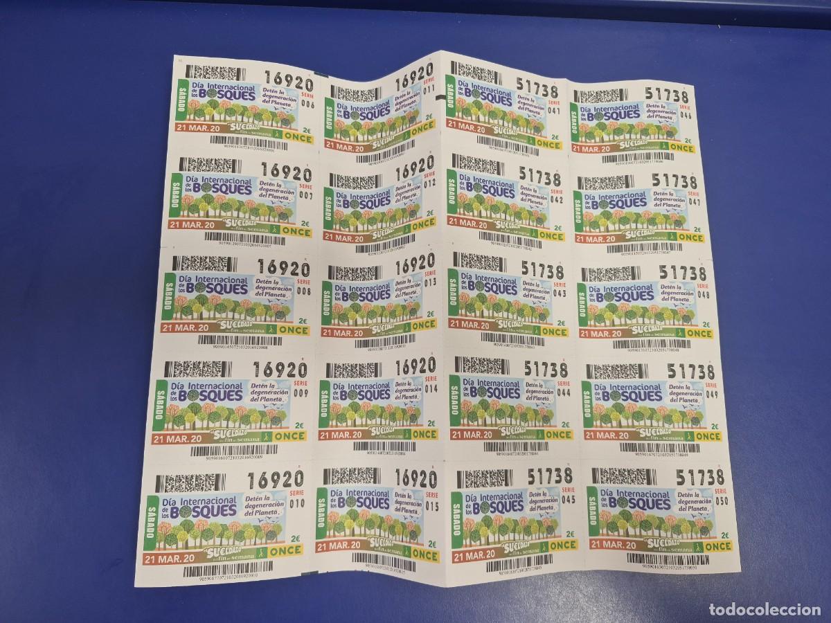 Cupones ONCE: CUPON ONCE 21 DE MARZO DEL 2020 BLOQUE DE 20 NO SORTEADO NI VENDIDO PANDEMIA