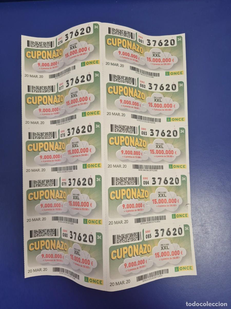 Cupones ONCE: CUPON ONCE 21 DE MARZO DEL 2020 BLOQUE DE 10 NO SORTEADO NI VENDIDO PANDEMIA