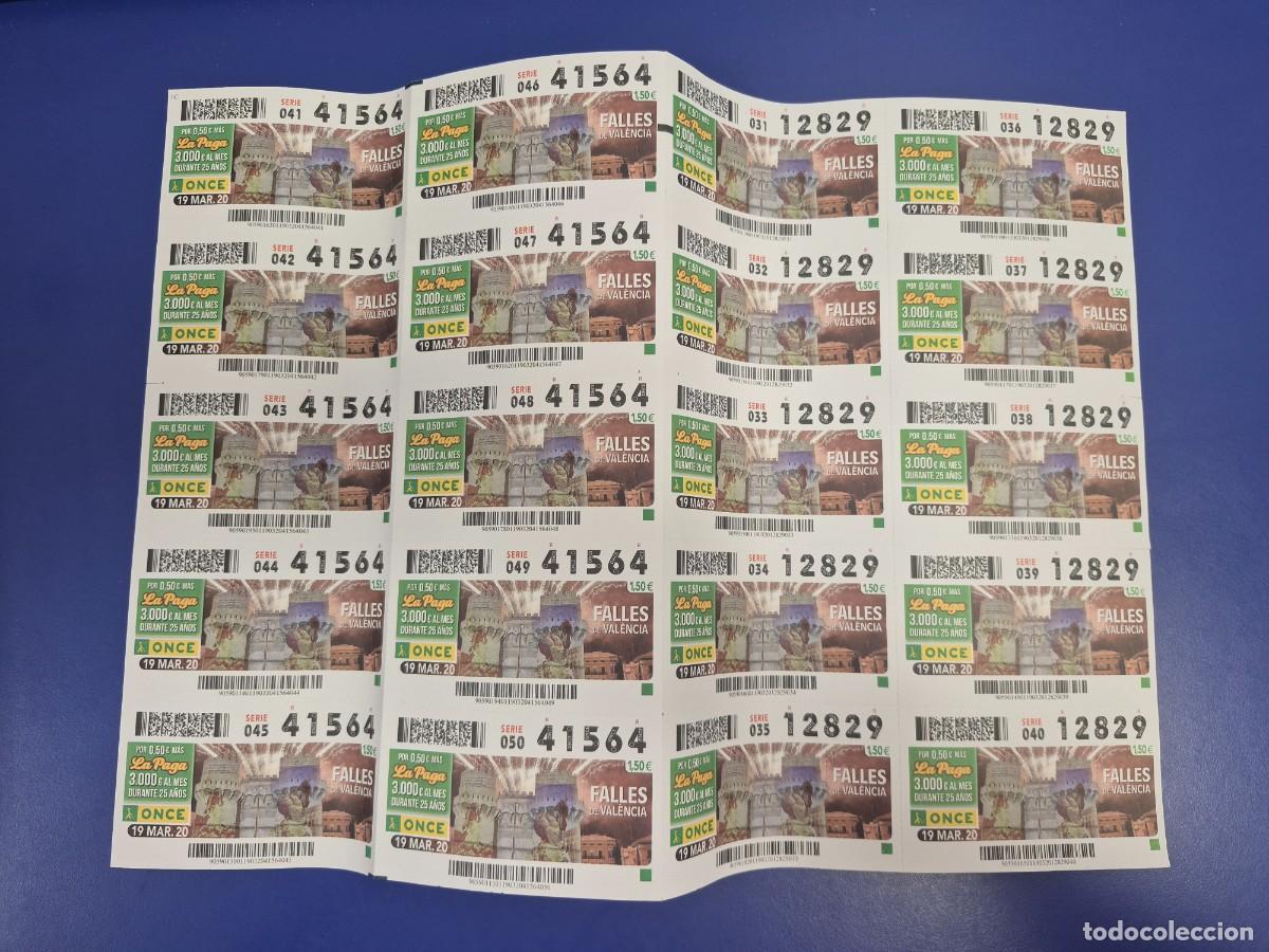 Cupones ONCE: CUPON ONCE 19 DE MARZO DEL 2020 BLOQUE DE 20 NO SORTEADO NI VENDIDO PANDEMIA